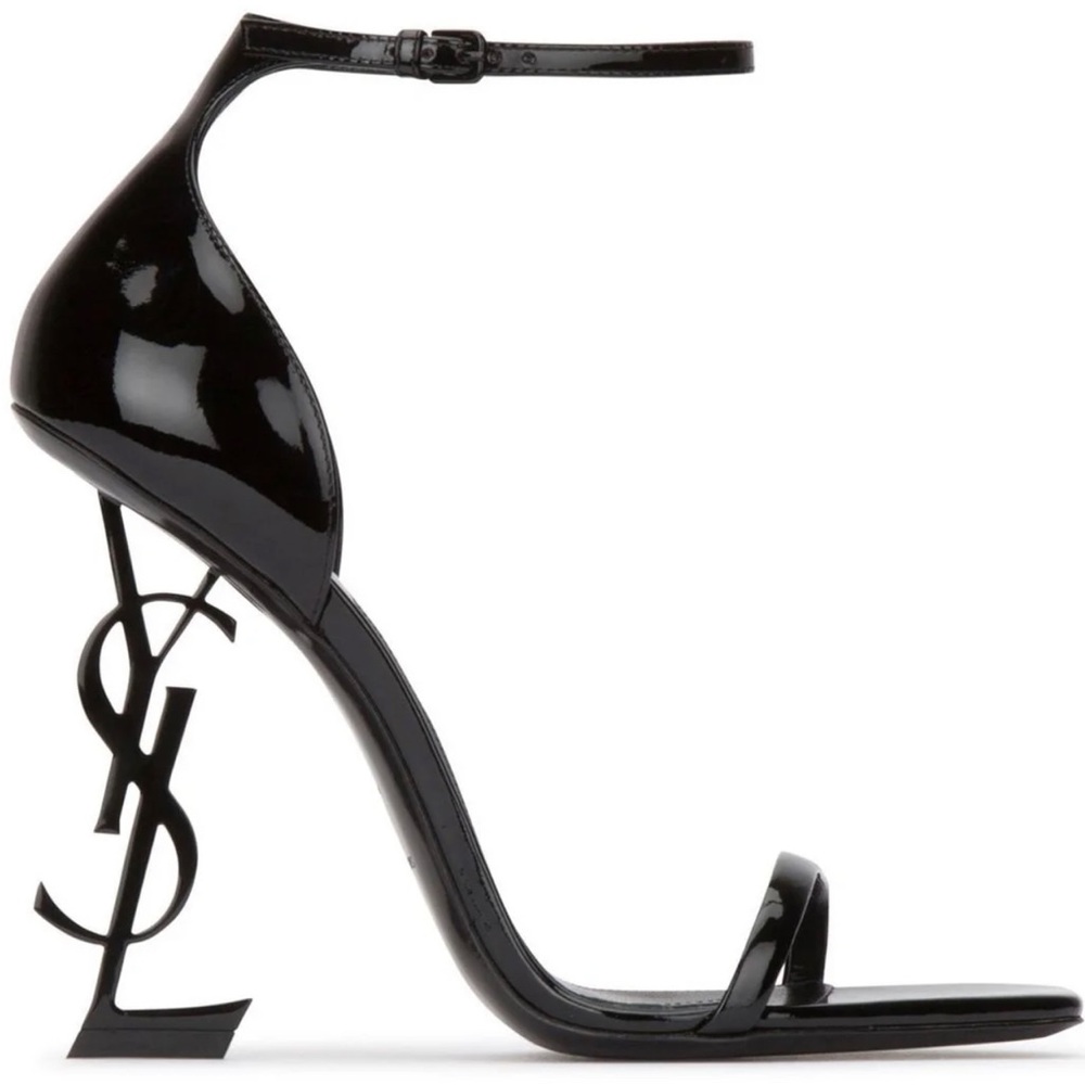 Opyum YSL Logo-Heel Sandals All black